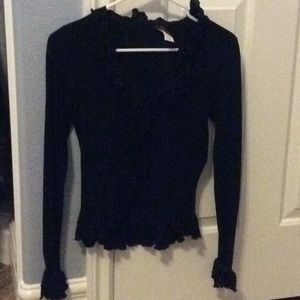 Black ruffle cardigan